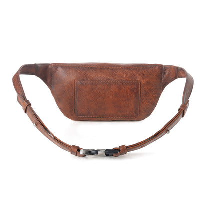 Myra Zidana Amarillo Handstitched Veg Tanned Leather Fanny Pack in Crimson Storm Myra USA