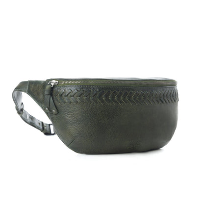 Myra Zidana Amarillo Handstitched Veg Tanned Leather Fanny Pack in Saddle Moss Myra USA