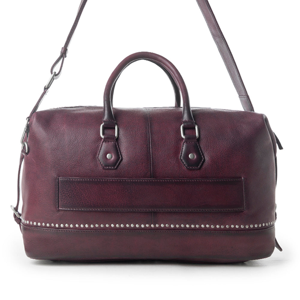 Myra Zidana Sundown Plains Veg Tanned Leather Traveller Bag in Dusty Berry Myra USA