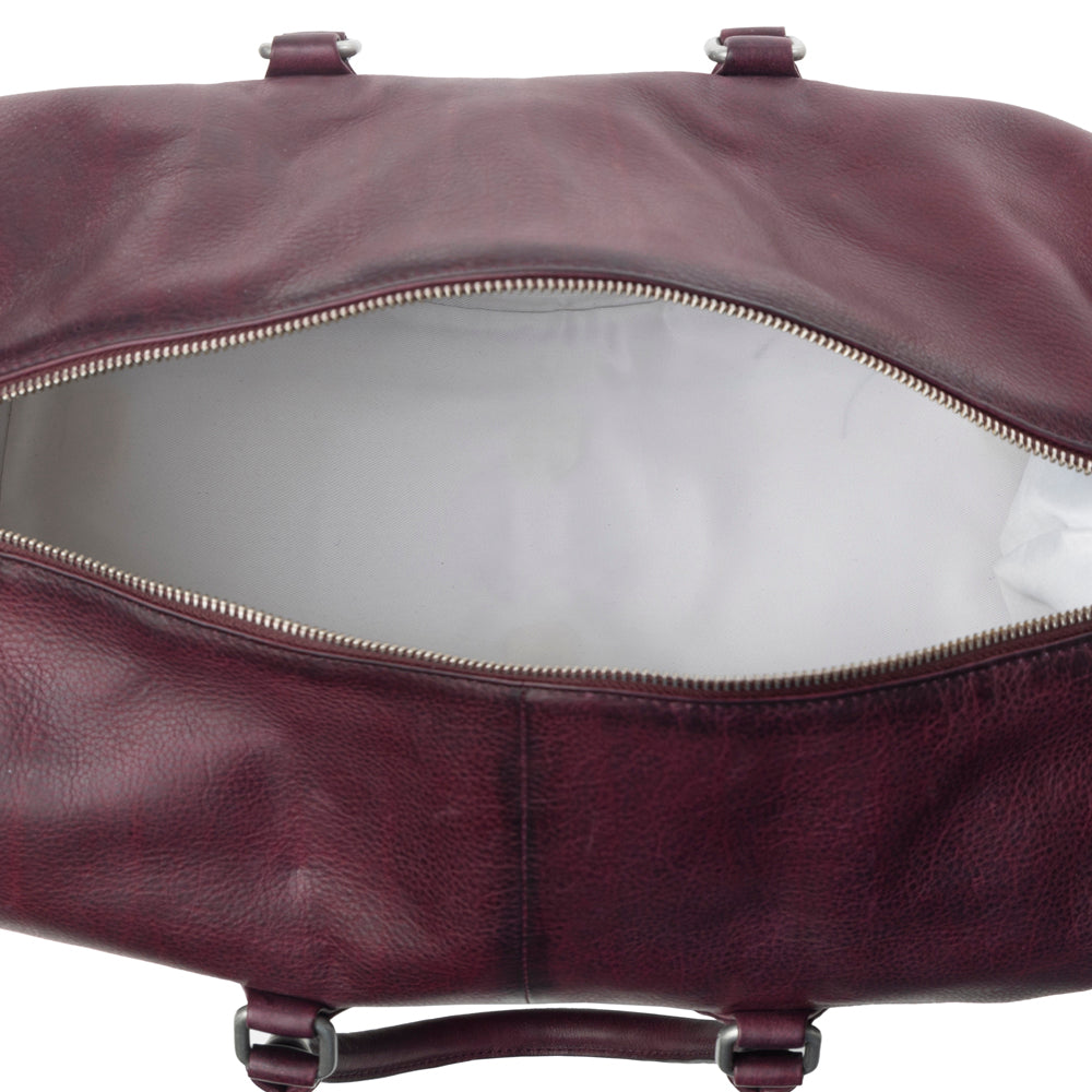 Myra Zidana Sundown Plains Veg Tanned Leather Traveller Bag in Dusty Berry Myra USA