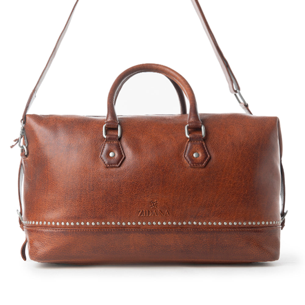 Myra Zidana Sundown Plains Veg Tanned Leather Traveller Bag in Auburn Ember Myra USA