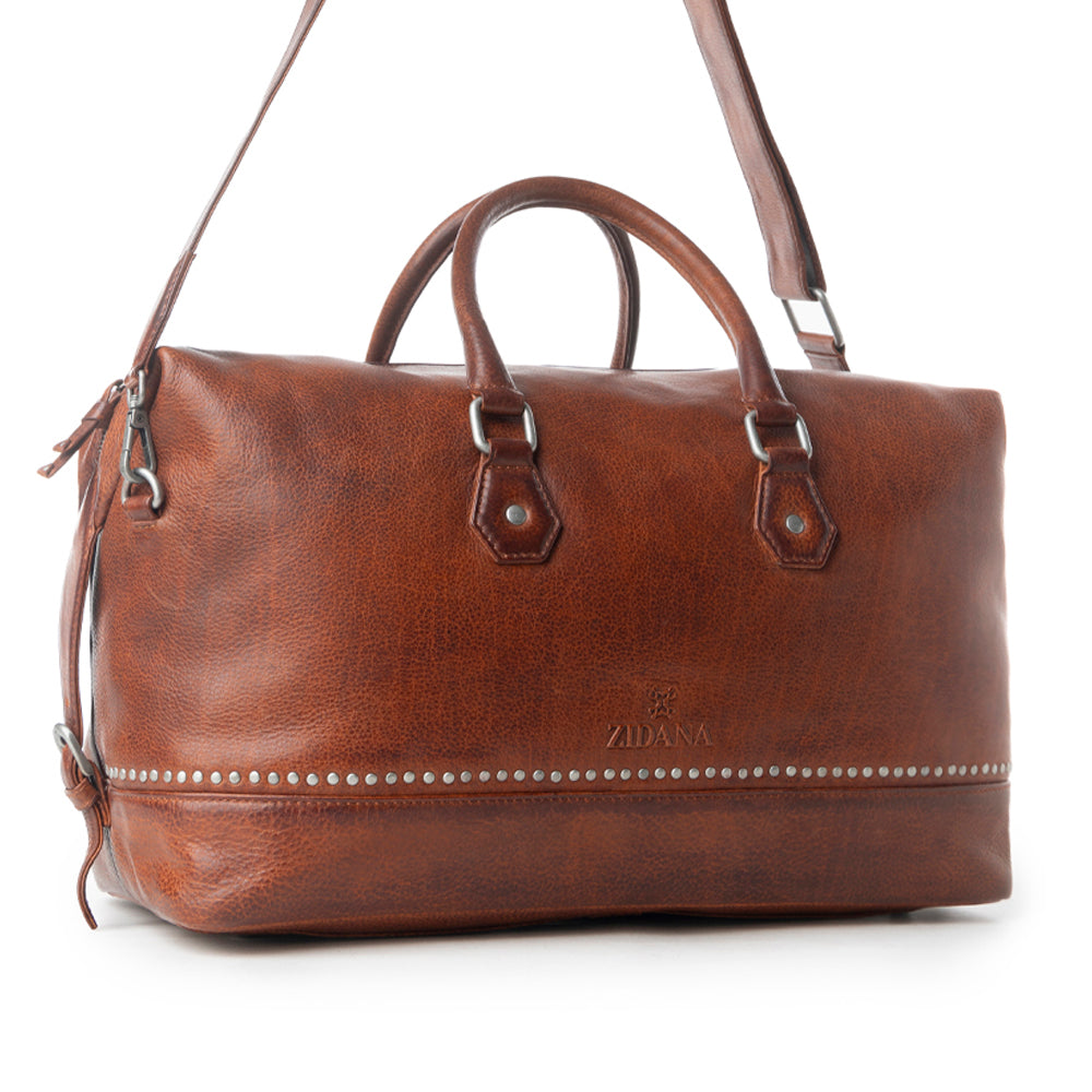 Myra Zidana Sundown Plains Veg Tanned Leather Traveller Bag in Auburn Ember Myra USA