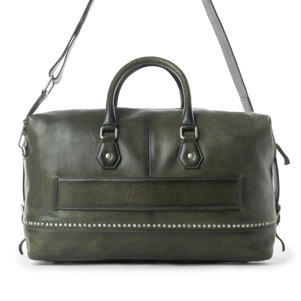 Myra Zidana Sundown Plains Veg Tanned Leather Traveller Bag in Sage Green Myra USA