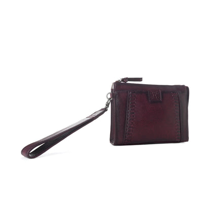 Myra Zidana Bandera Ridge Veg Tanned Leather Wristlet in Dusty Rose Myra USA