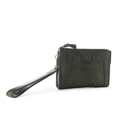 Myra Zidana Bandera Ridge Veg Tanned Leather Wristlet in Desert Pine Myra USA