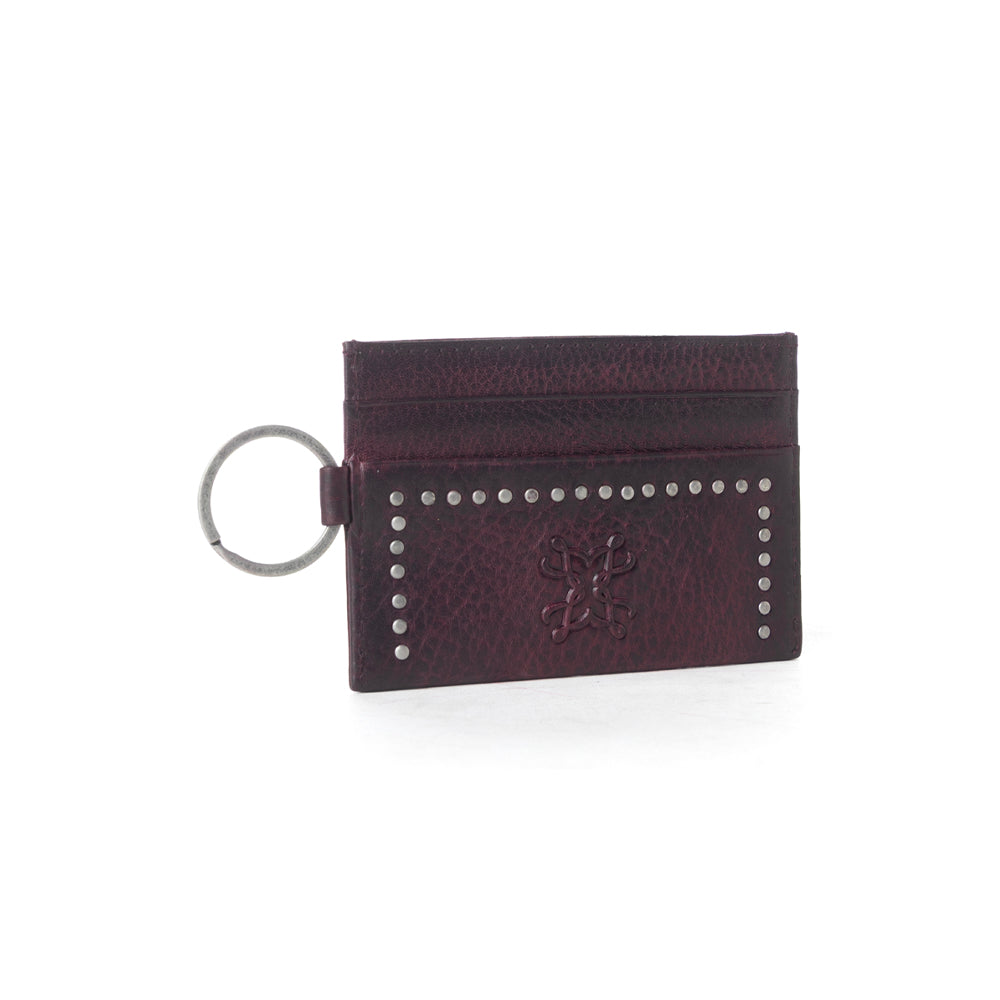 Myra Zidana Steelhoof Studded Veg Tanned Leather Wallet in Sienna Plum Myra USA