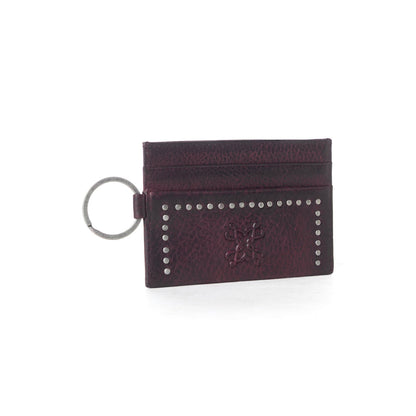 Myra Zidana Steelhoof Studded Veg Tanned Leather Wallet in Sienna Plum Myra USA