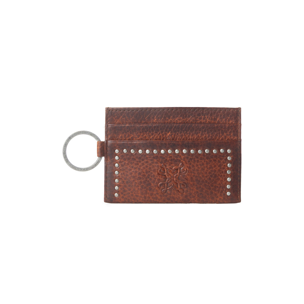 Myra Zidana Steelhoof Studded Veg Tanned Leather Wallet in Dark Timber Myra USA