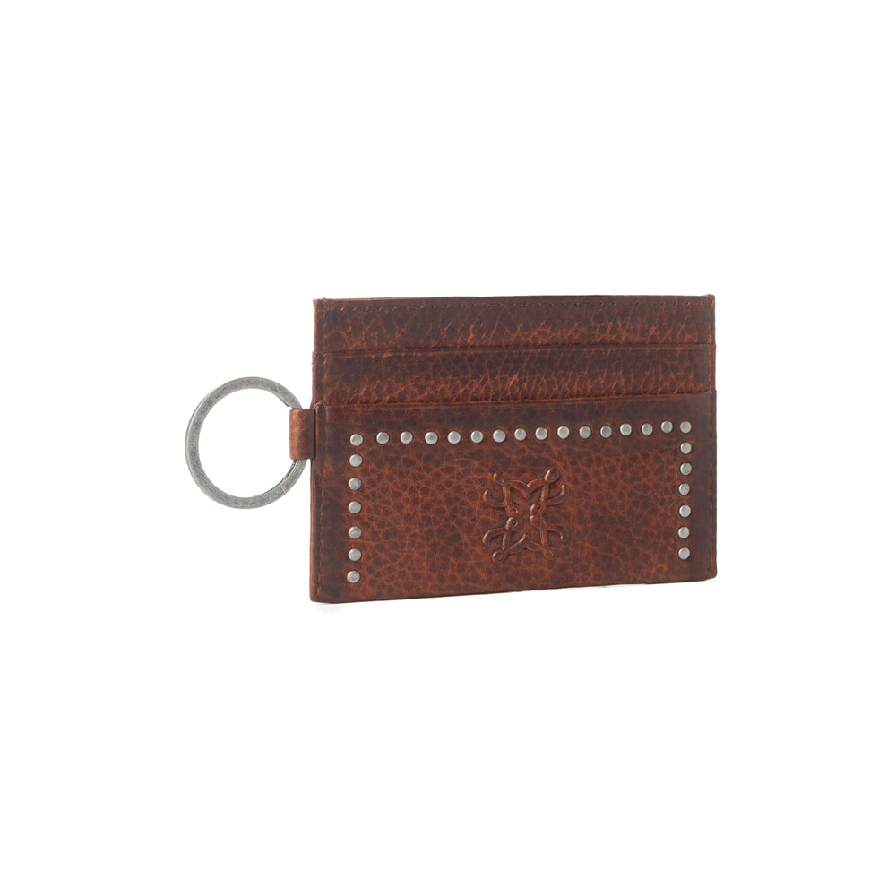 Myra Zidana Steelhoof Studded Veg Tanned Leather Wallet in Dark Timber Myra USA