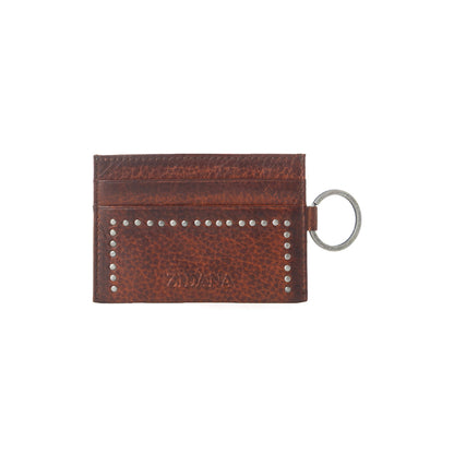 Myra Zidana Steelhoof Studded Veg Tanned Leather Wallet in Dark Timber Myra USA