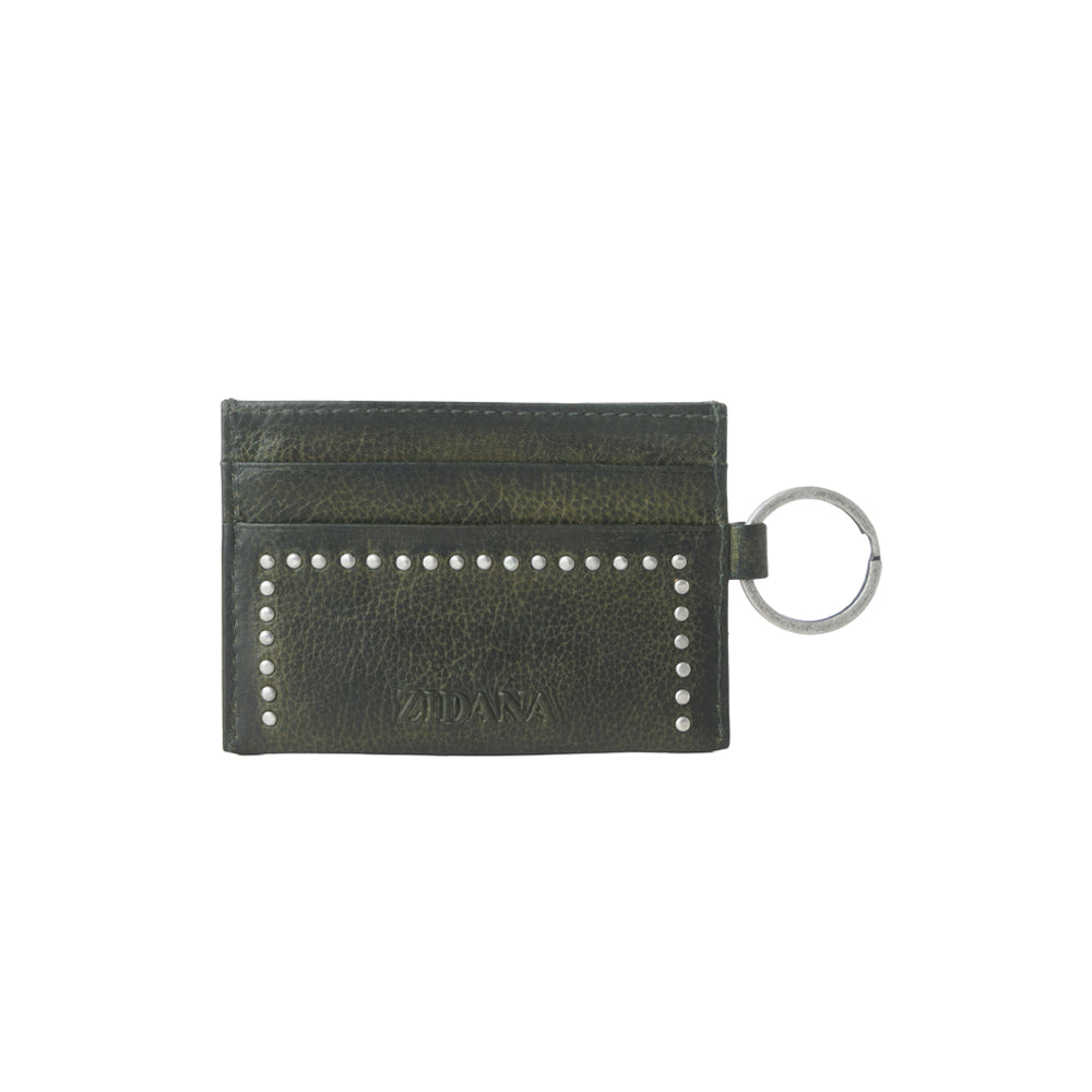 Myra Zidana Steelhoof Studded Veg Tanned Leather Wallet in Ranch Pine Myra USA