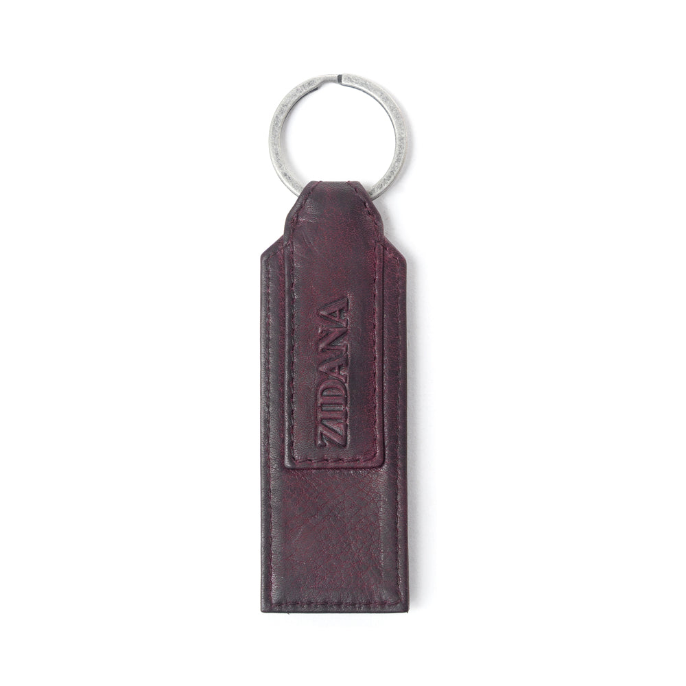 Myra Zidana Highland Studded Veg Tanned Leather Keyfob in Maroon Smoke Myra USA