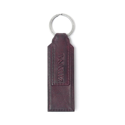 Myra Zidana Highland Studded Veg Tanned Leather Keyfob in Maroon Smoke Myra USA