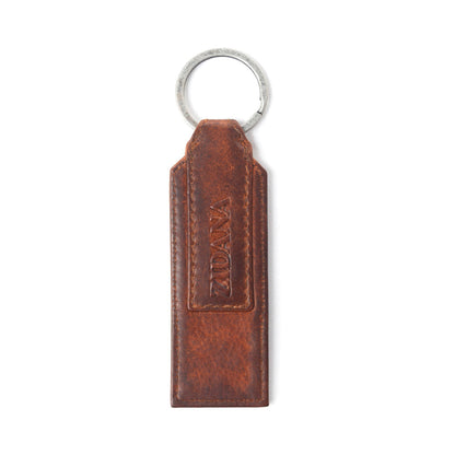 Myra Zidana Highland Studded Veg Tanned Leather Keyfob in Crimson Dust Myra USA