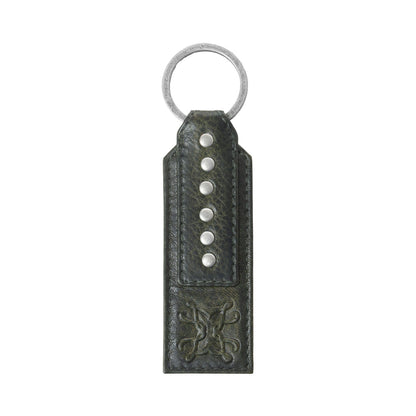 Myra Zidana Highland Studded Veg Tanned Leather Keyfob in Cactus Ash Myra USA