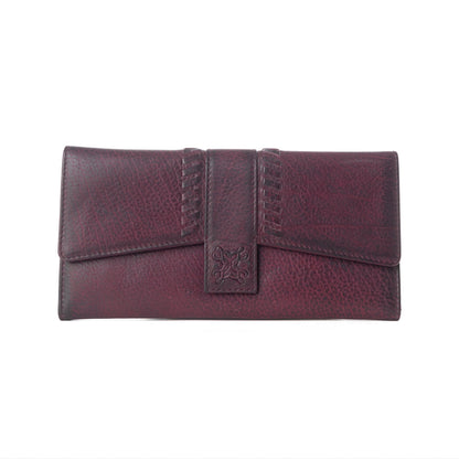 Myra Zidana Santa Fe Woven Veg Tanned Leather Wallet in Twilight Berry Myra USA