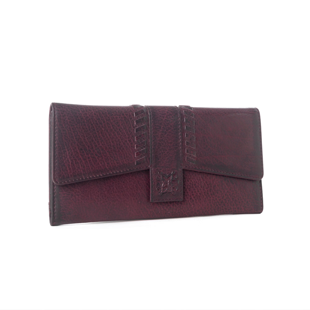 Myra Zidana Santa Fe Woven Veg Tanned Leather Wallet in Twilight Berry Myra USA