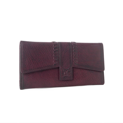 Myra Zidana Santa Fe Woven Veg Tanned Leather Wallet in Twilight Berry Myra USA