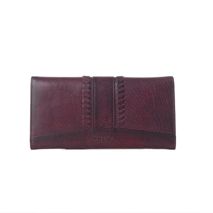 Myra Zidana Santa Fe Woven Veg Tanned Leather Wallet in Twilight Berry Myra USA