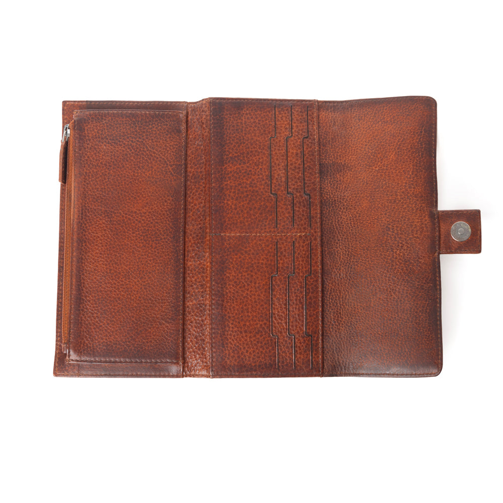 Myra Zidana Santa Fe Woven Veg Tanned Leather Wallet in Dusky Bronze Myra USA