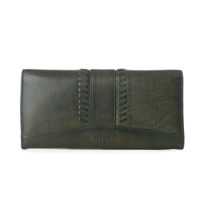Myra Zidana Santa Fe Woven Veg Tanned Leather Wallet in Luna Green Myra USA