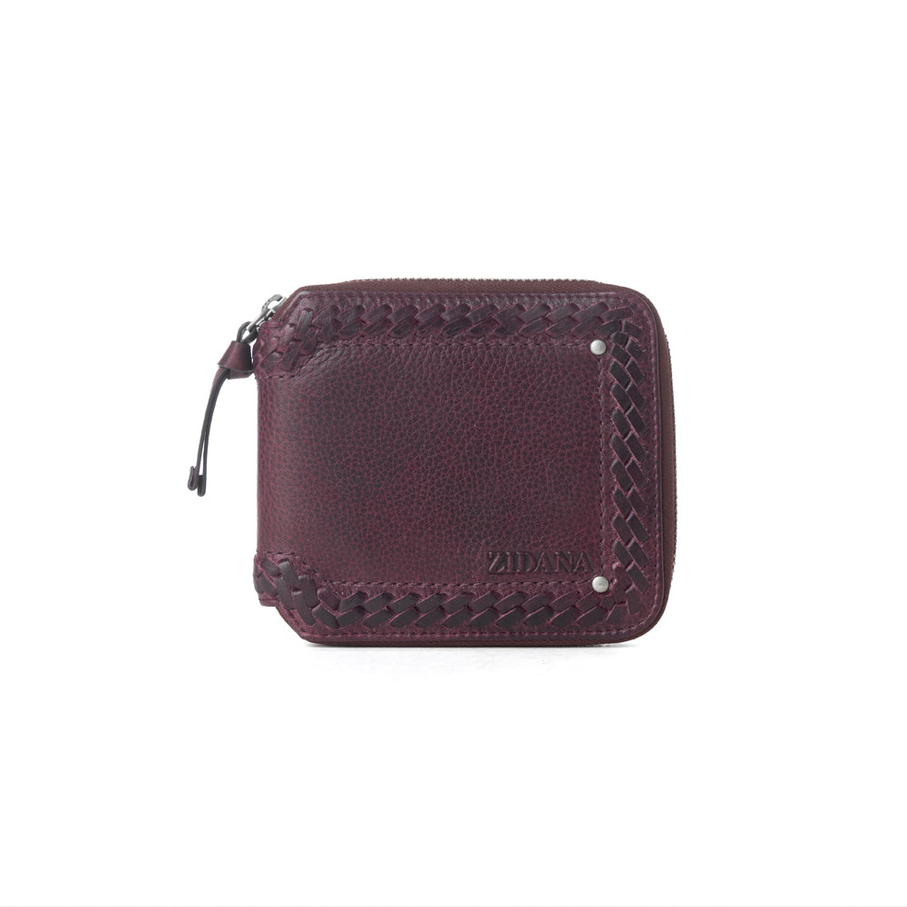 Myra Zidana Dante Men's Veg Tanned Leather Wallet in Plumwood Myra USA