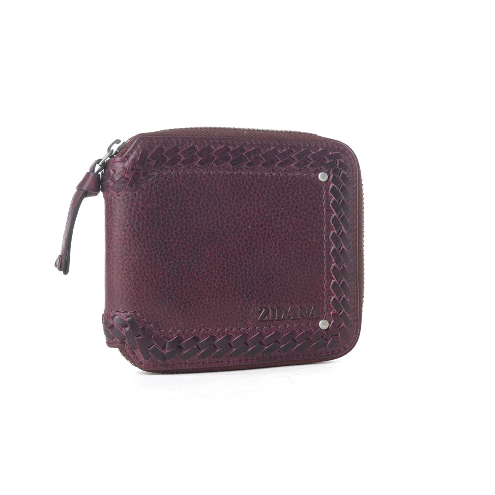Myra Zidana Dante Men's Veg Tanned Leather Wallet in Plumwood Myra USA