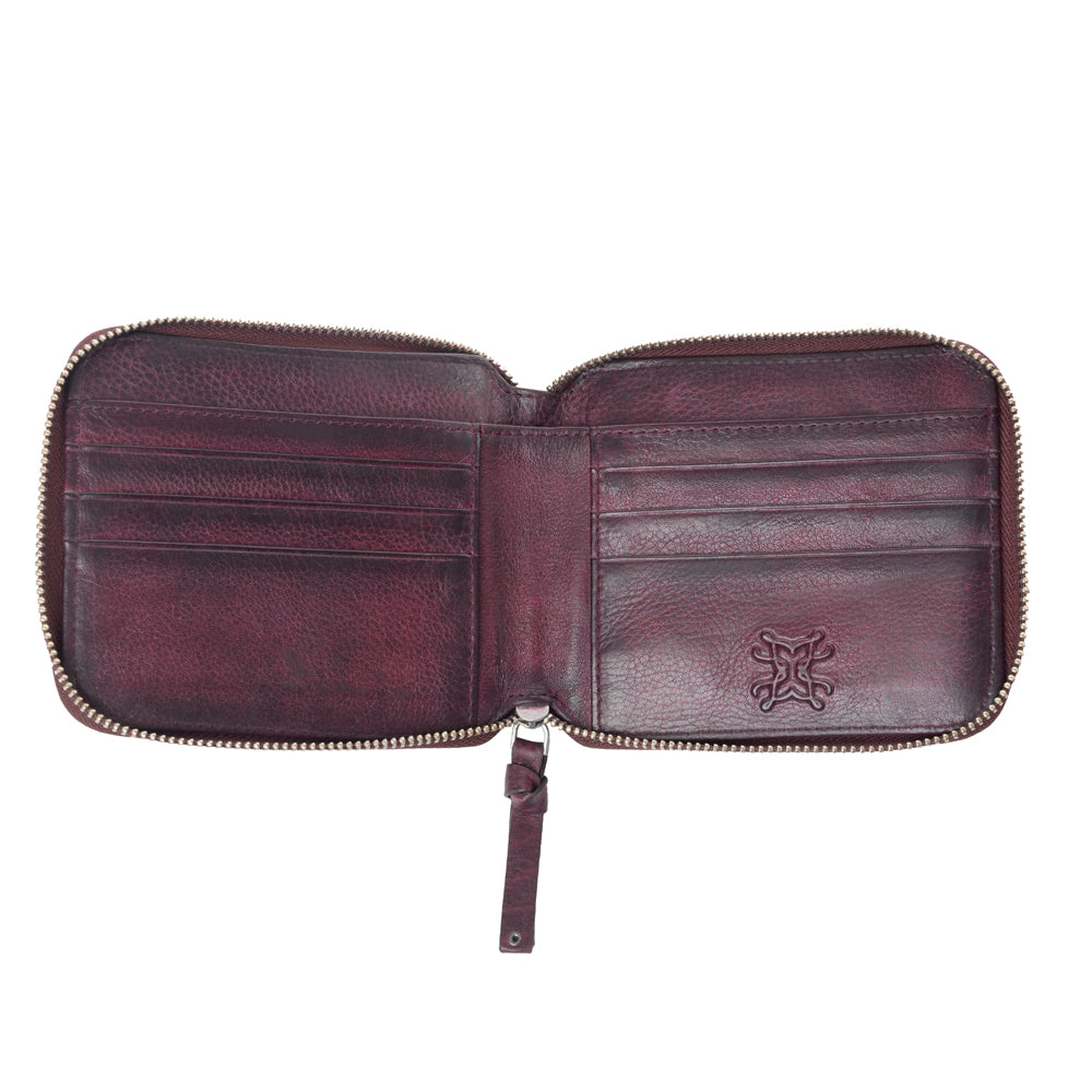 Myra Zidana Dante Men's Veg Tanned Leather Wallet in Plumwood Myra USA