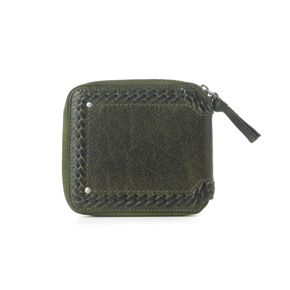 Myra Zidana Dante Men's Veg Tanned Leather Wallet in Army Ivy Myra USA