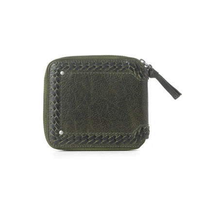 Myra Zidana Dante Men's Veg Tanned Leather Wallet in Army Ivy Myra USA