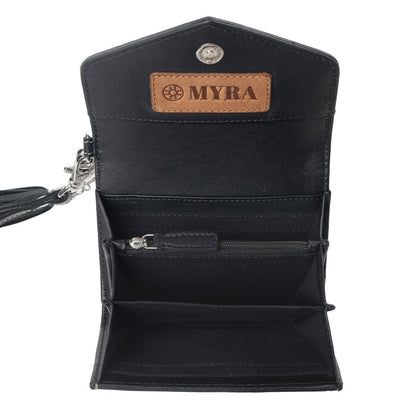 Myra Elise Handtooled Leather Wallet in Dark Mist Myra USA