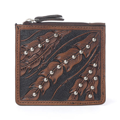Myra Briar Creek Handtooled Leather Credit Card Holder in Heritage Brown Myra USA
