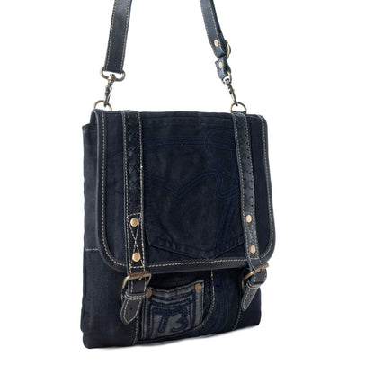 Myra Dustrider upcycled canvas vintage style Concealed-Carry bag for Women in black with leather detail Myra USA