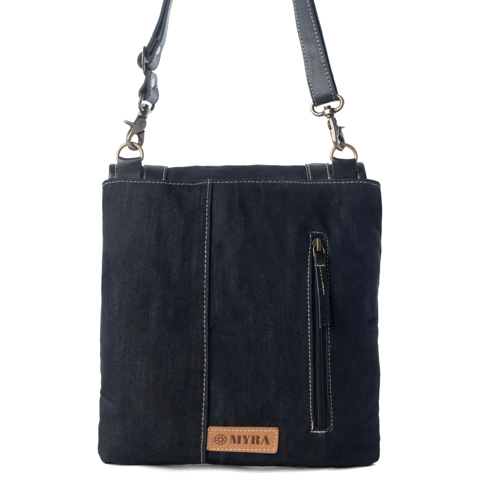 Myra Dustrider upcycled canvas vintage style Concealed-Carry bag for Women in black with leather detail Myra USA