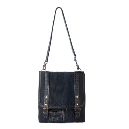 Myra Dustrider upcycled canvas vintage style Concealed-Carry bag for Women in black with leather detail Myra USA