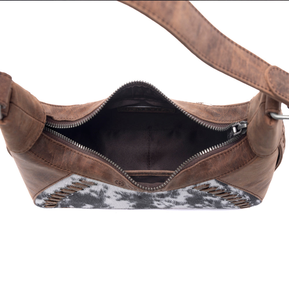 Myra Redrock Vale Embossed Leather Bag in Tobacco Cream Myra USA