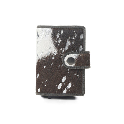 Myra Monsoon Ink Hairon Leather Credit Card Holder in Dust Black Myra USA