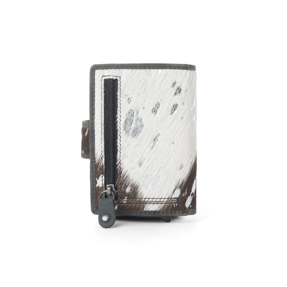 Myra Monsoon Ink Hairon Leather Credit Card Holder in Dust Black Myra USA