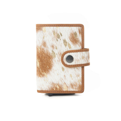Myra Dune Star Hairon Leather Credit Card Holder in Rustic Brown Myra USA