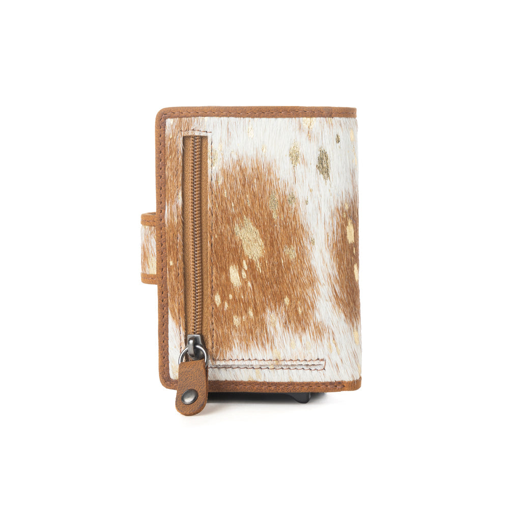 Myra Dune Star Hairon Leather Credit Card Holder in Rustic Brown Myra USA