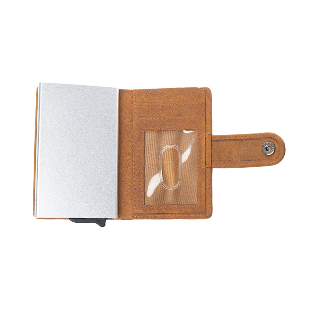 Myra Dune Star Hairon Leather Credit Card Holder in Rustic Brown Myra USA