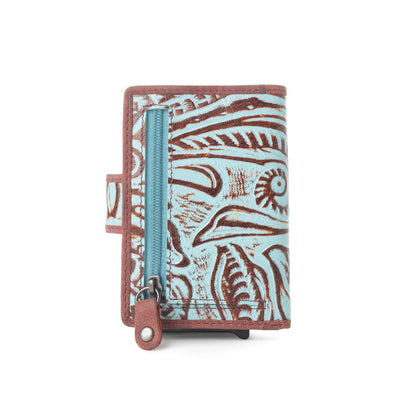 Myra Palamino Bloom Leather Credit Card Holder in Canyon Teal Myra USA