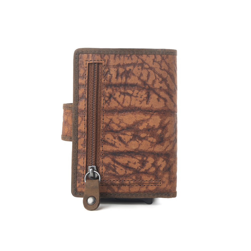 Myra Rugged Raven Leather Credit Card Holder in Canyon Amber Myra USA