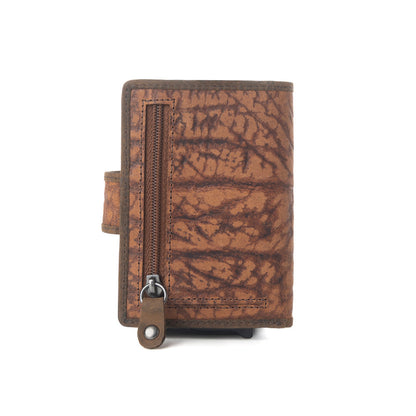 Myra Rugged Raven Leather Credit Card Holder in Canyon Amber Myra USA