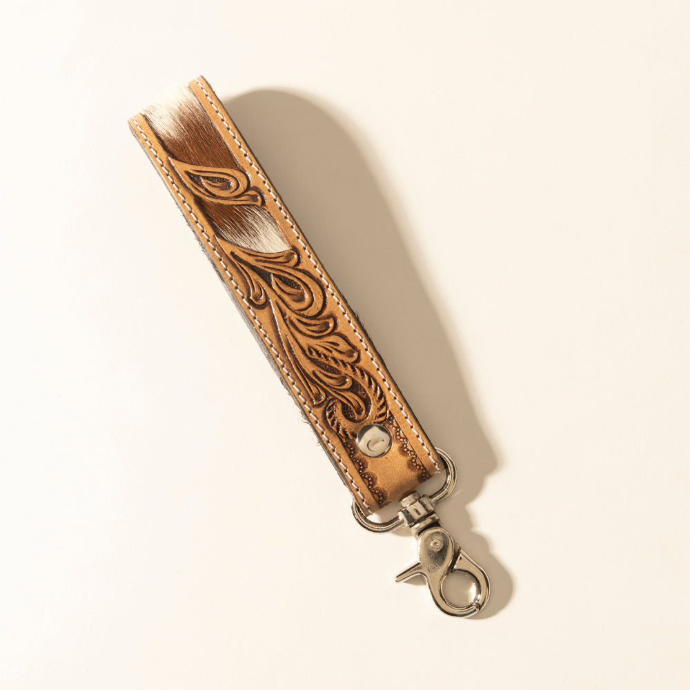 Myra Sedona Blaze Handtooled Leather Keyfob in Bronze Ember Myra USA