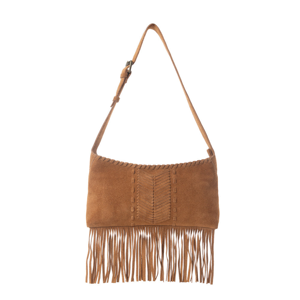 Myra Sierra Suede Fringed Leather Bag in Western Tan Myra USA