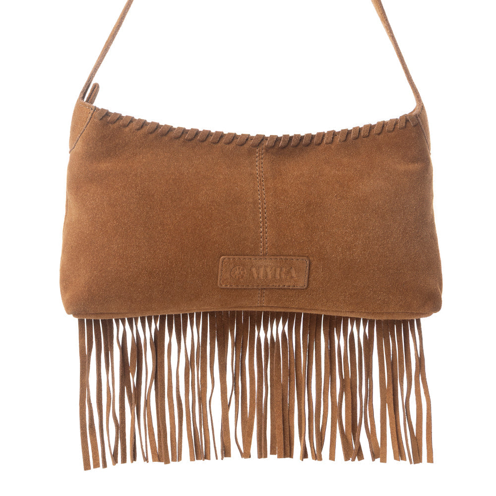 Myra Sierra Suede Fringed Leather Bag in Western Tan Myra USA