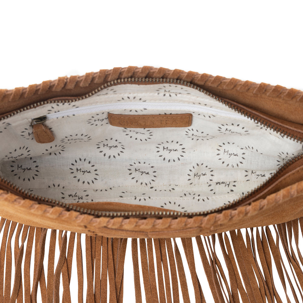 Myra Sierra Suede Fringed Leather Bag in Western Tan Myra USA