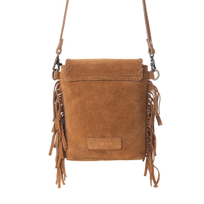 Myra Prairie Drift Fringed Leather Bag in Rodeo Bronze with Concho Accent Myra USA