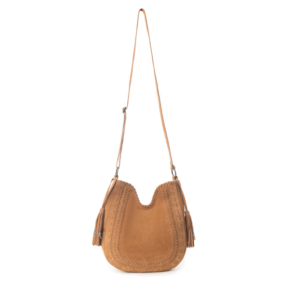 Myra Savannah Sunset Fringed Leather Bag in Deep Mocha Myra USA